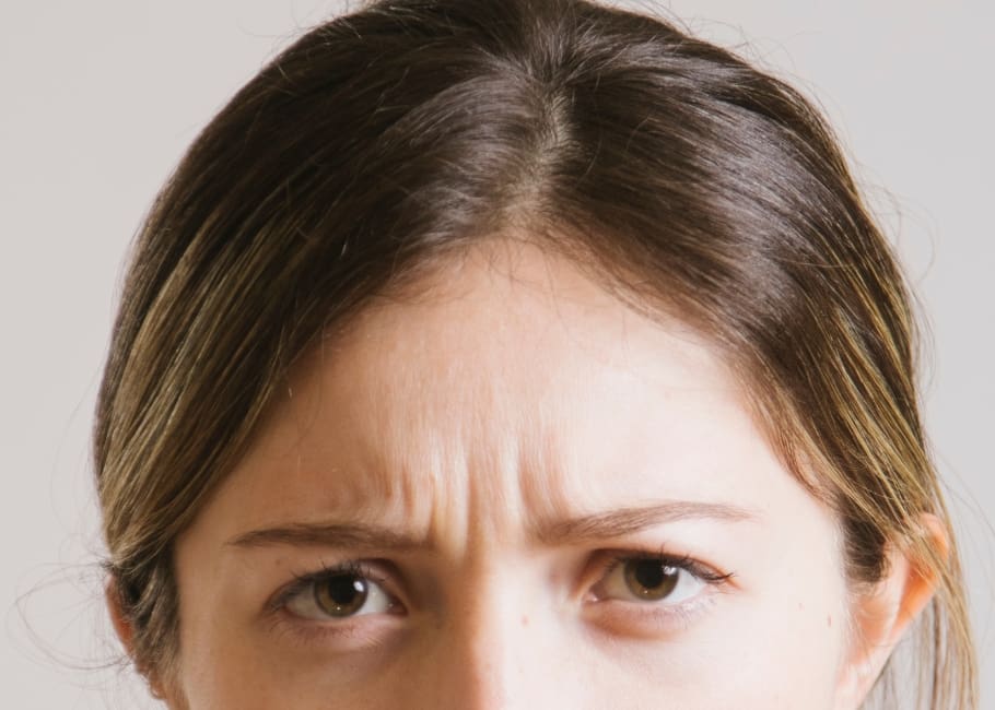 woman with frown lines
