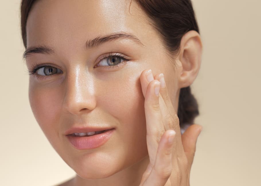 woman with glowing skin after polynucleotides